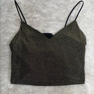 Glitter Black and Gold Glitter Camisole Top
